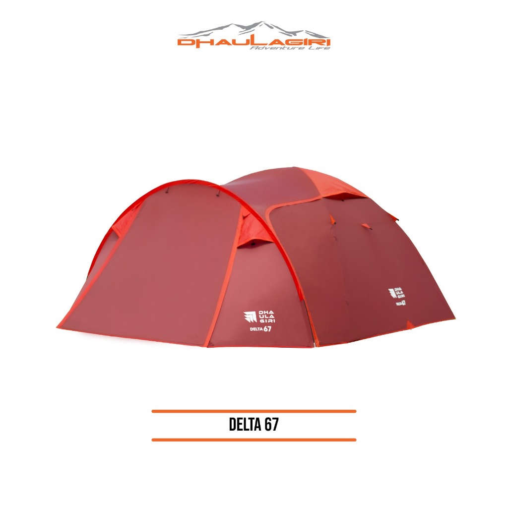 Dhaulagiri - Tenda Camping 6 Orang - Tent Delta 67 - Tenda Double Layer Kapasitas 6-7 Orang, Luas Dengan 3 Pintu
