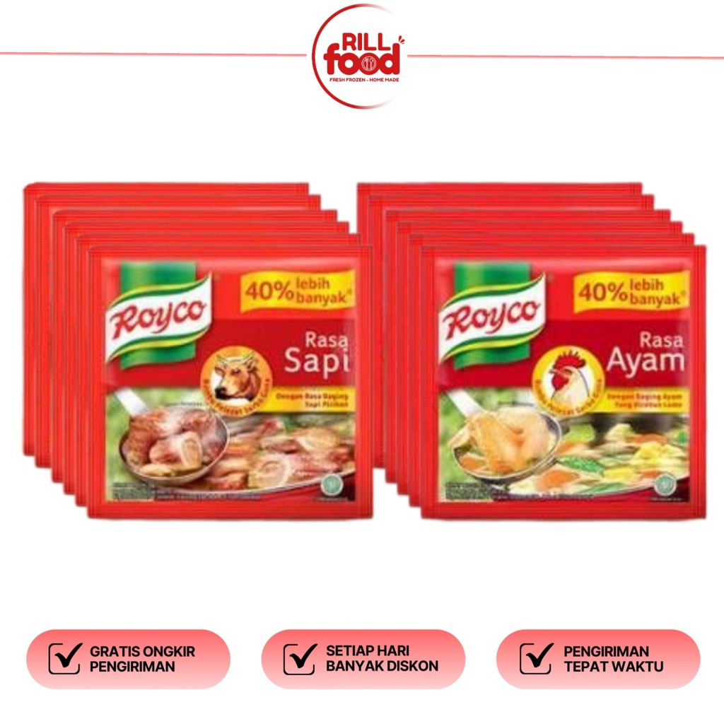 Jual Royco kaldu ayam & sapi kemasan renceng | Shopee Indonesia