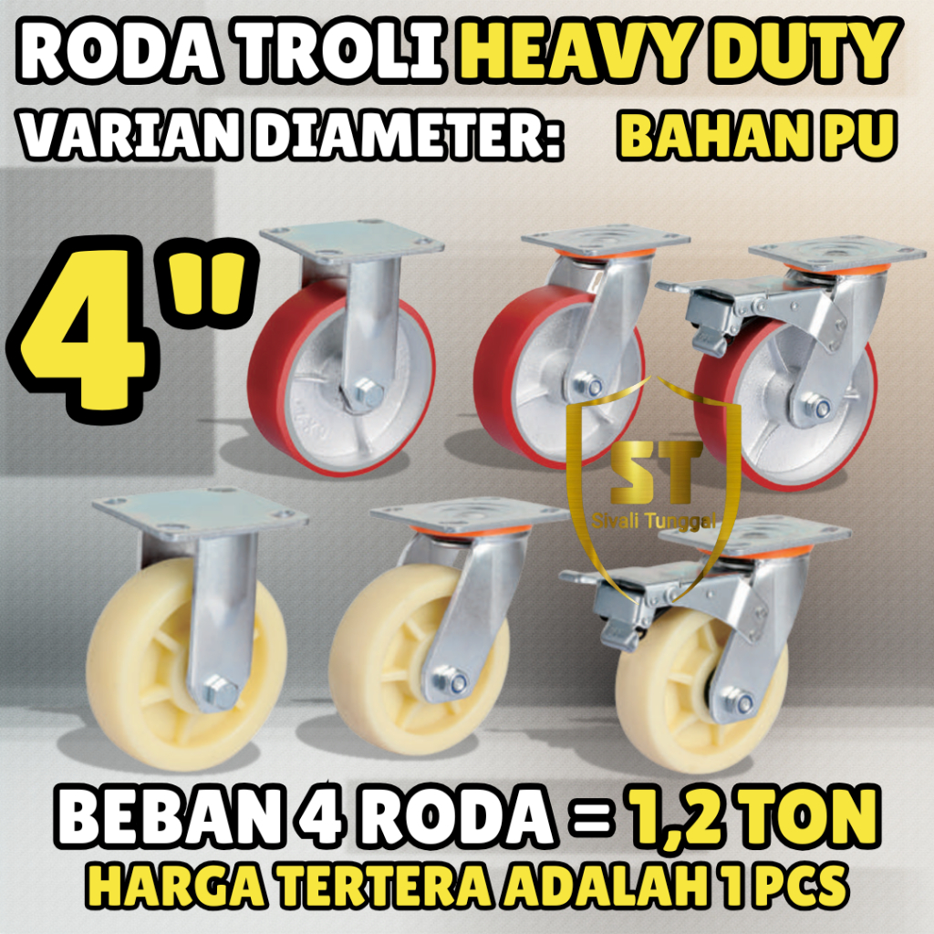 Jual RODA TROLI HEAVY DUTY 4