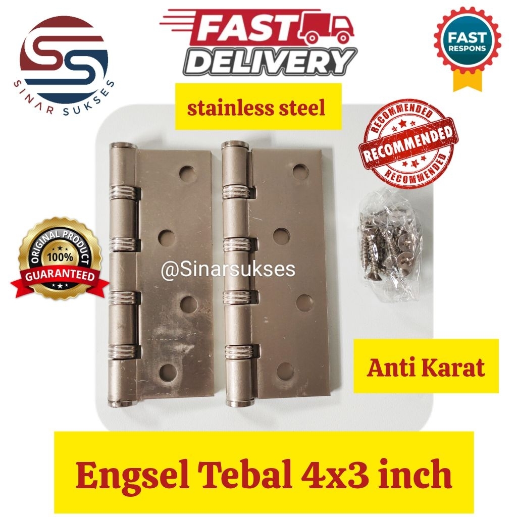 Jual Engsel Pintu Jendela 4x3 Inch/ Engsel 4 inch Tebal - Tebal, Anti ...