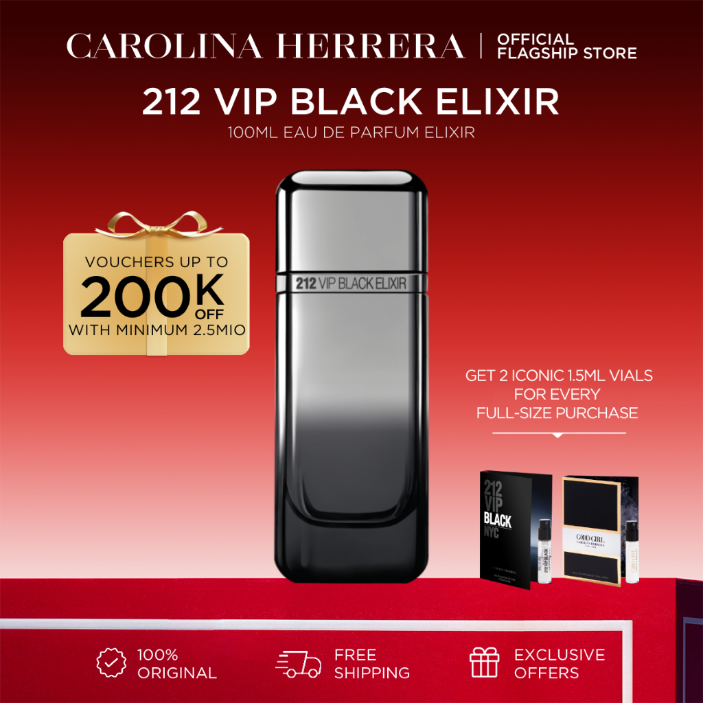 Jual Carolina Herrera 212 VIP Black Elixir - Parfum Pria | Shopee Indonesia