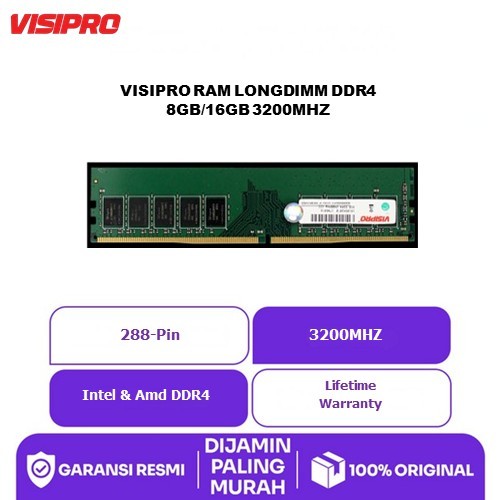 Jual VISIPRO RAM LONGDIMM DDR4 8GB/16GB 3200MHZ | Shopee Indonesia