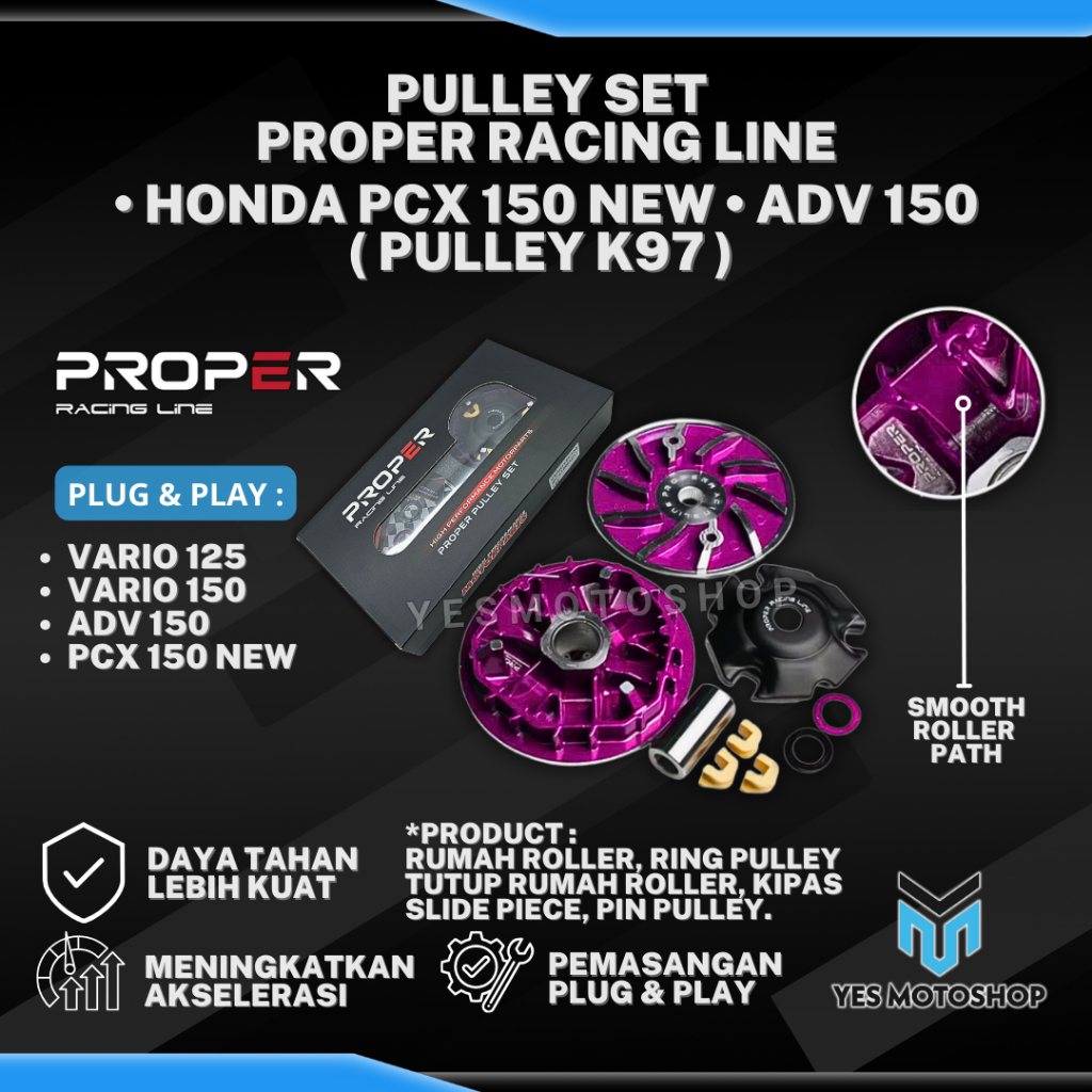 Jual PULLEY SET PROPER RACING LINE VARIO 125 150 PCX ADV 150 NMAX AEROX ...