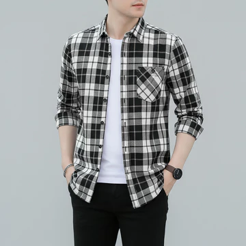 Kemeja Flanel Pria Lengan Panjang Pakaian Pria Lengan Panjang Motif Kotak Exclusive