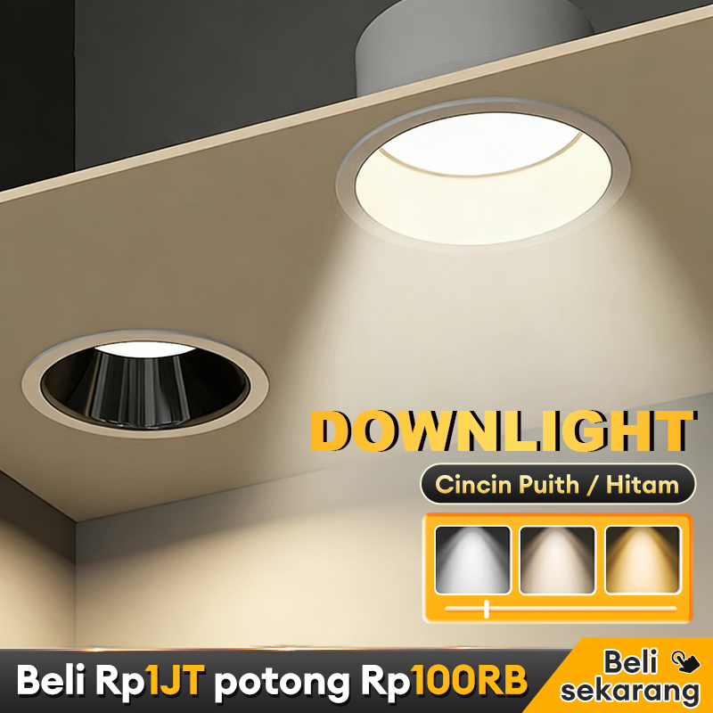 Jual Lampu Downlight LED Panel Tipis 3 Warna 5W/7W Hemat Energi Cahaya ...