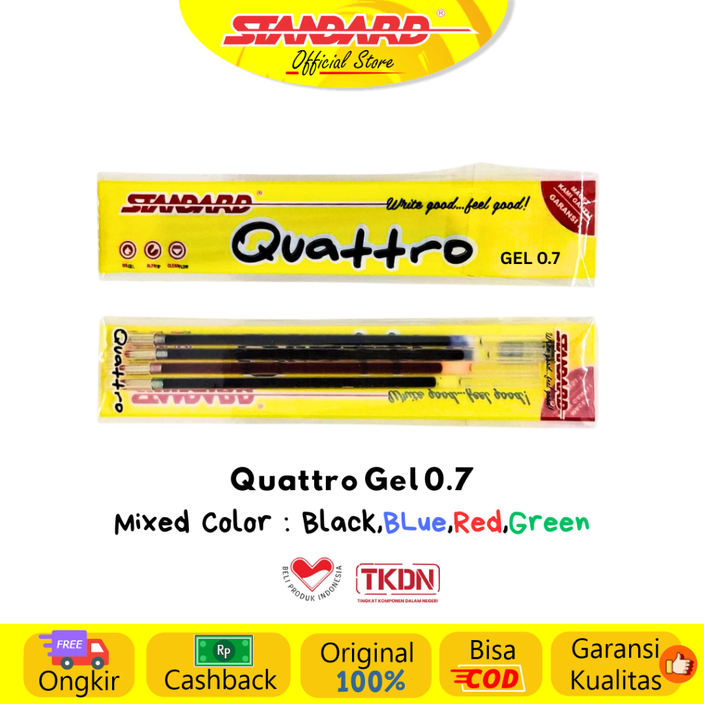 Standard - Refill Pulpen Quattro 0.5  / 0.7 - Gel  ( Isi Pulpen / Pena / Ballpoint ) (4)