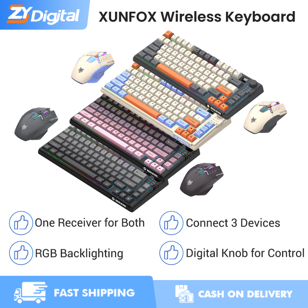 Jual XunFox K92 Set Keyboard & Mouse Gaming Nirkabel Dual Mode 2.4G ...