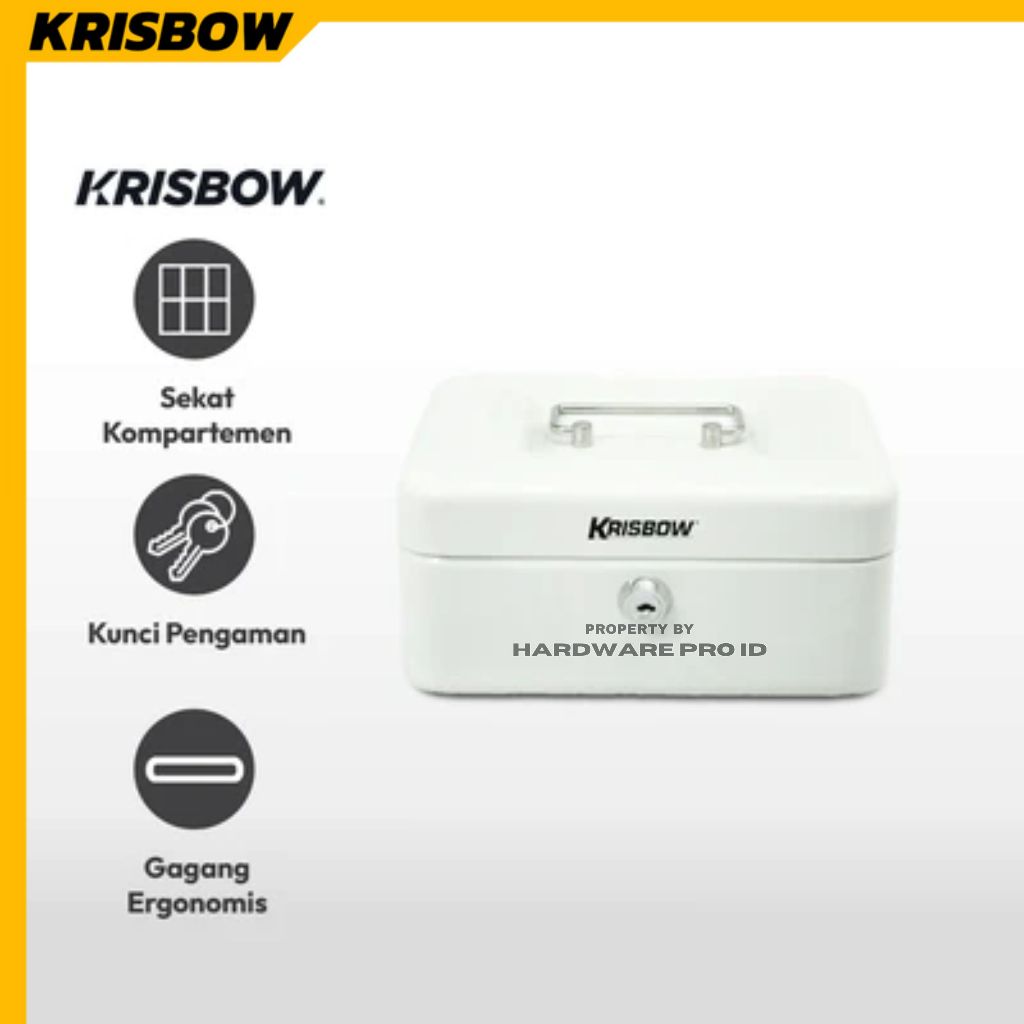 Jual Cash Box Krisbow White 20x16x9 cm Steel Deposit uang By Azko ...