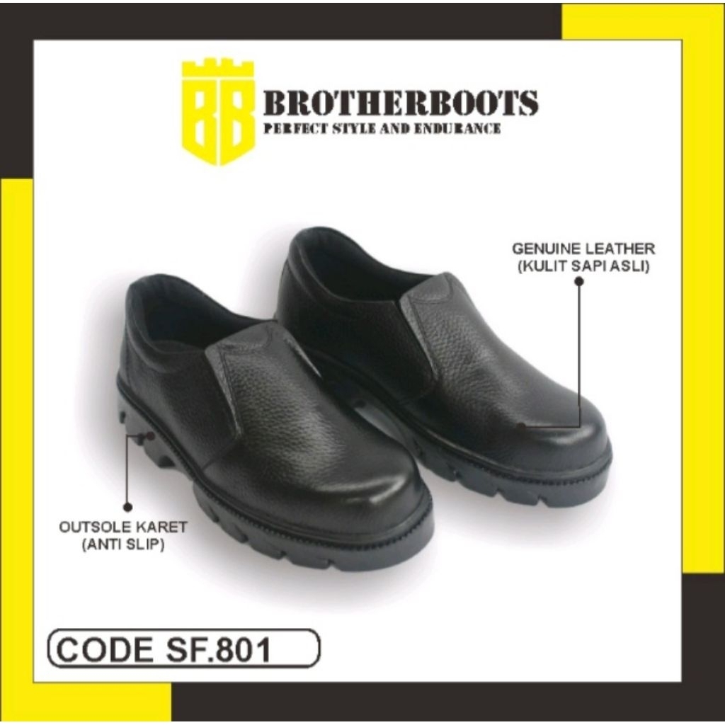 Jual Brotherboots Sepatu Boots Pria Asli Kulit Sapi Sepatu Safety ...
