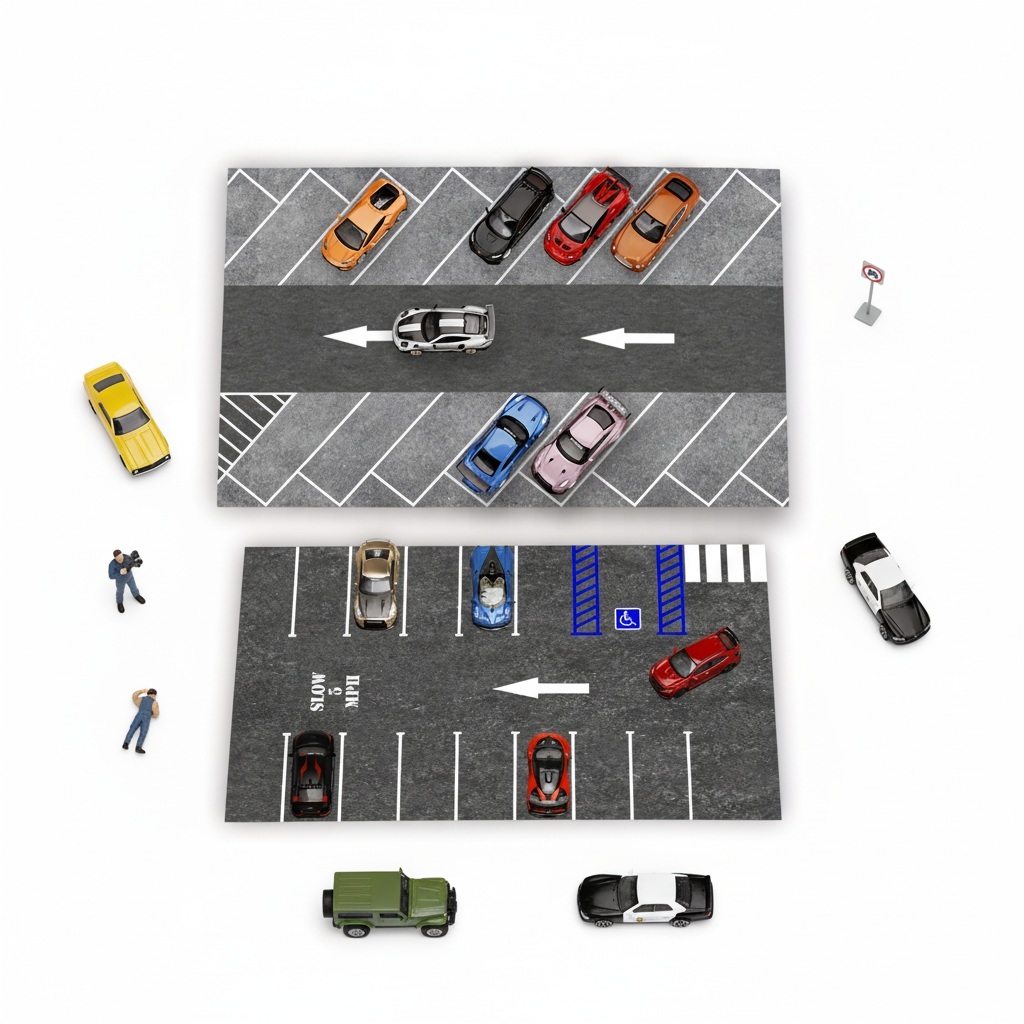 Jual KRMK DIORAMA PARKING LOT PAD 1/64 STREET PARK Untuk Parkir Diecast ...