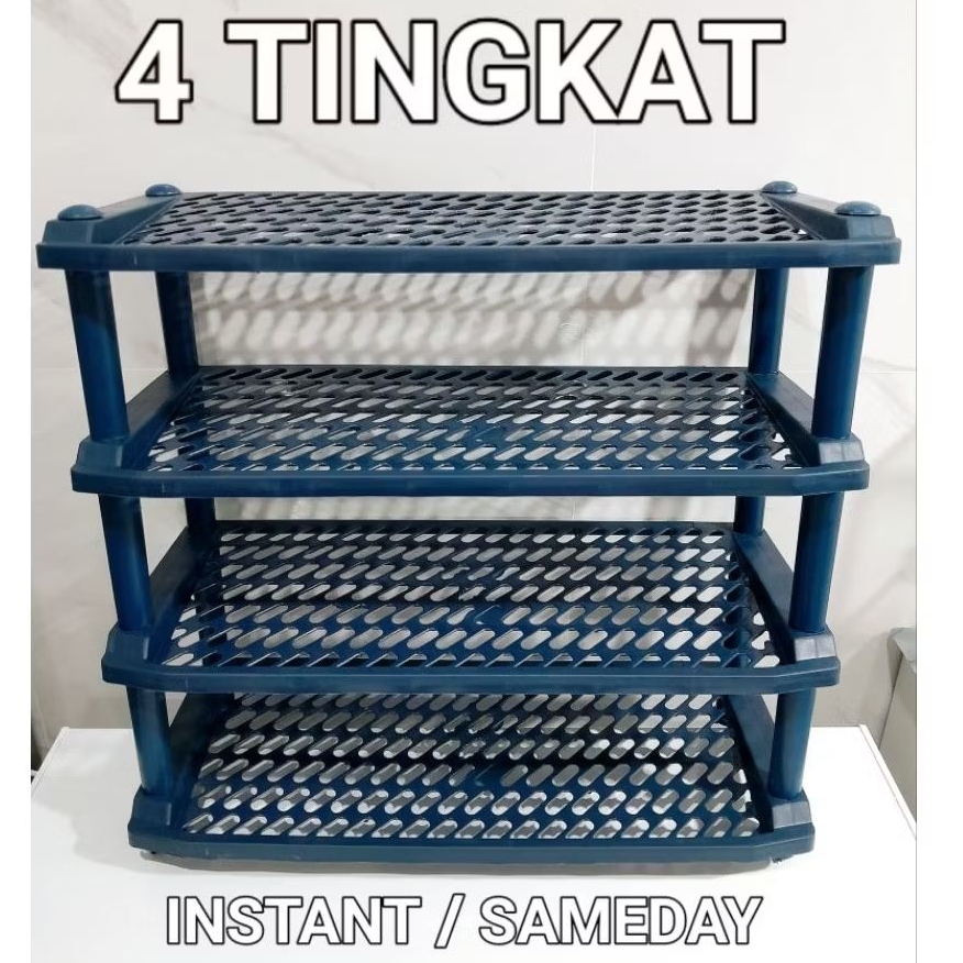 Jual Rak Sepatu Plastik Tebal 4 Tingkat / Rak Sepatu Sandal Alas Kaki ...