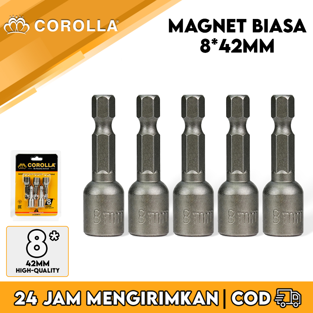 Jual COROLLA Socket Magnet MATA 8mm Mata Magnetic Nut Setter Untuk Bor ...
