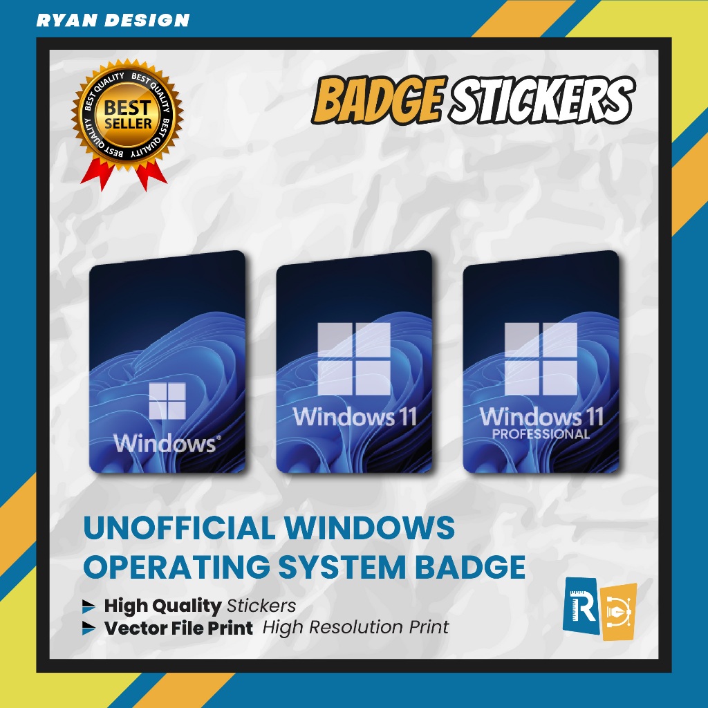 Jual Sticker Logo Microsoft Windows 11 Dark Blue Sticker Badge System ...
