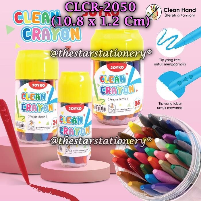 Jual (1 Set) Clean Crayon JOYKO CLCR-2050-12 CLCR-2050-24 CLCR-2050-36 ...