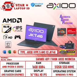 Laptop Gaming Axioo Hype 5 AMD X3 JKT48 RYZEN 5 3500U 16GB 512GB FHD IPS Windows 11 Original ADP