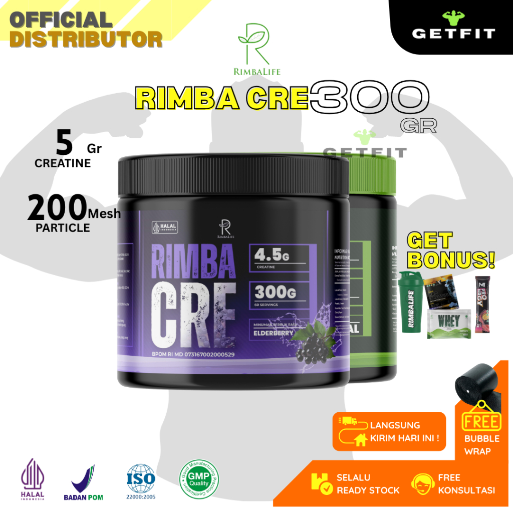 Jual RIMBALIFE RIMBA CRE 300 Gram Creatine Pure Monohydrate Crea BPOM ...