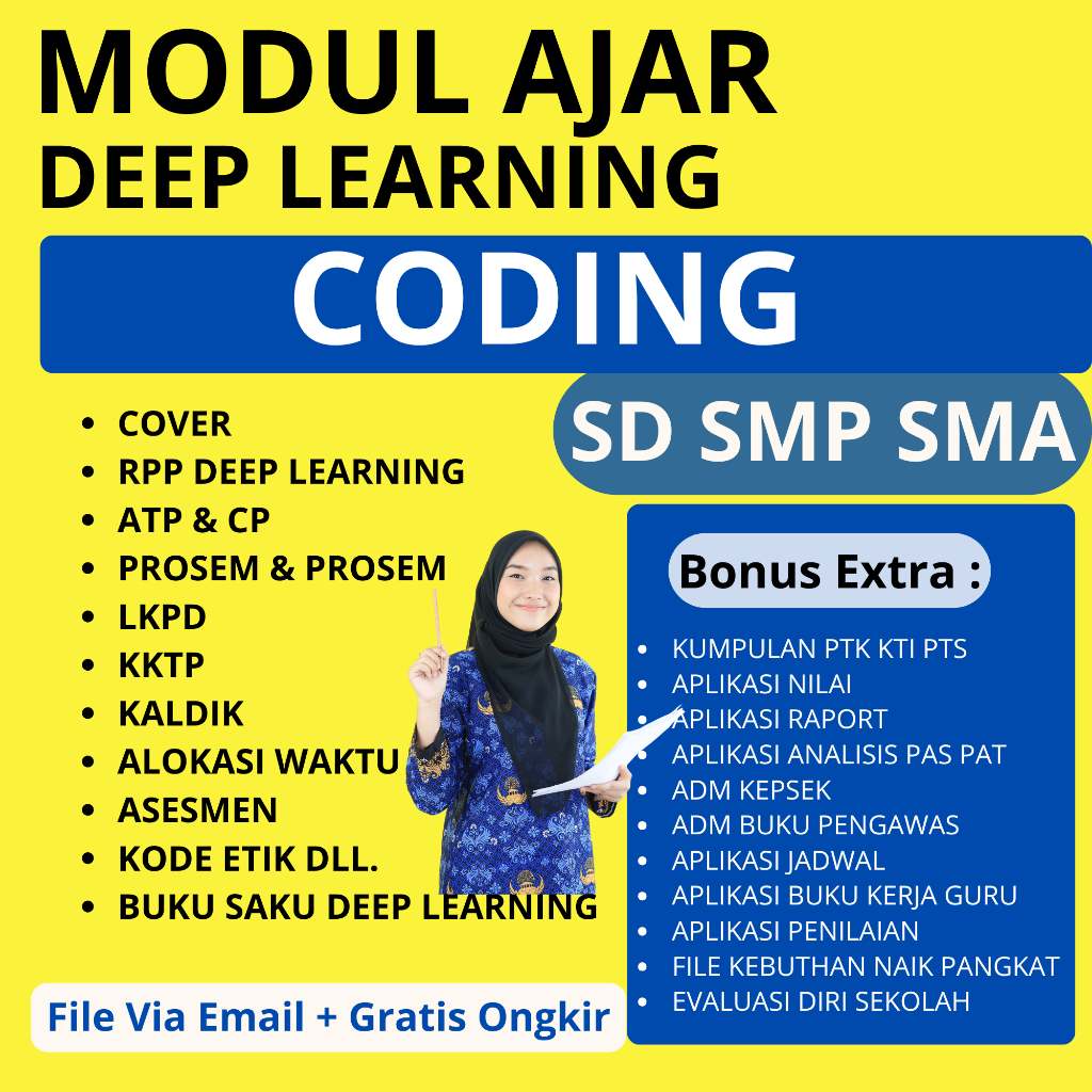 Jual MODUL AJAR KODING (KKA) DEEP LEARNING SD SMP SMA FULL GANJIL GENAP ...