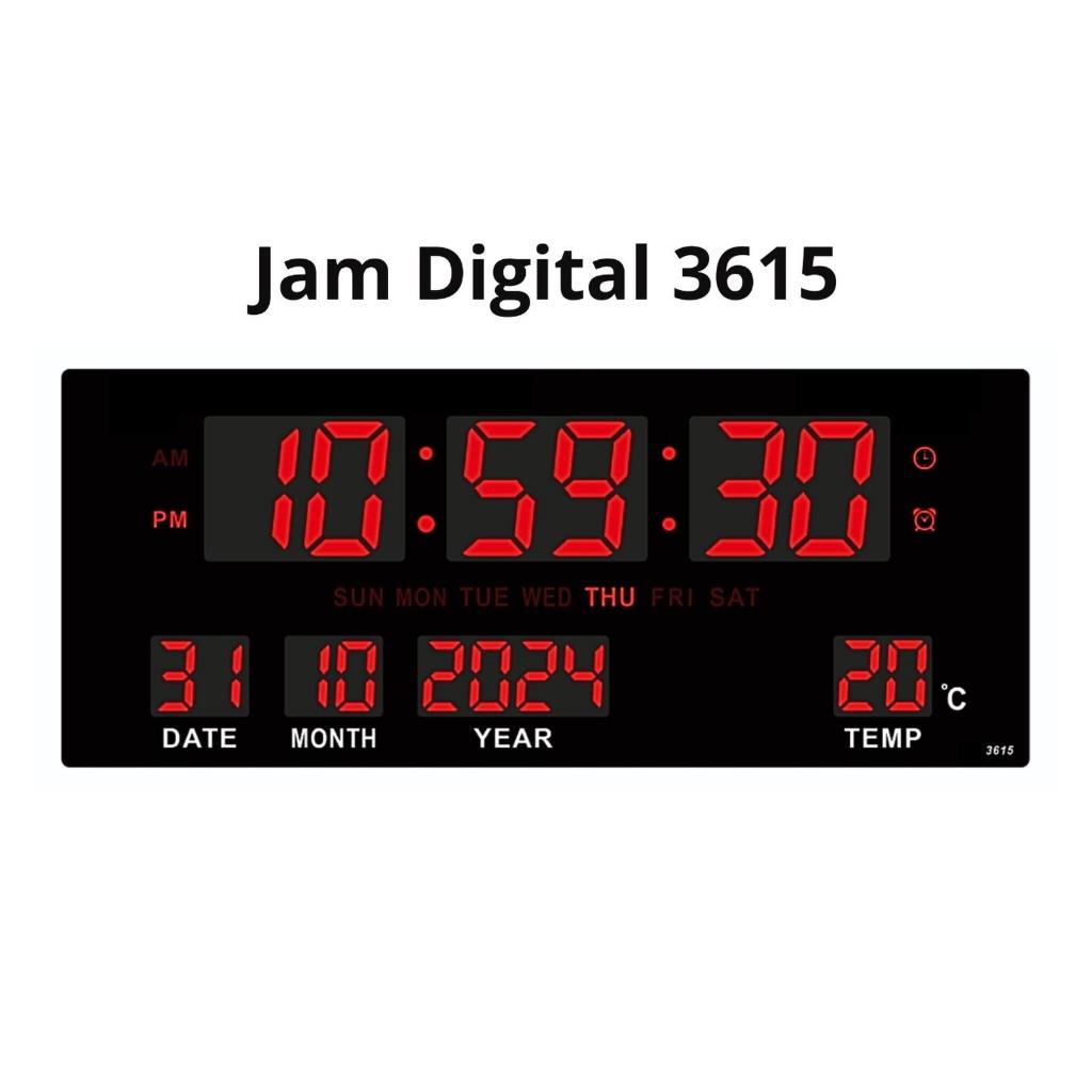 Jual JAM DINDING DIGITAL LED TYPE JH 3615 Led merah | Shopee Indonesia