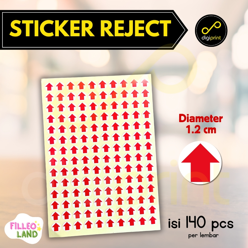 Jual Sticker Panah Merah 1,2 cmn Stiker Reject Sticker Rijek | Shopee ...