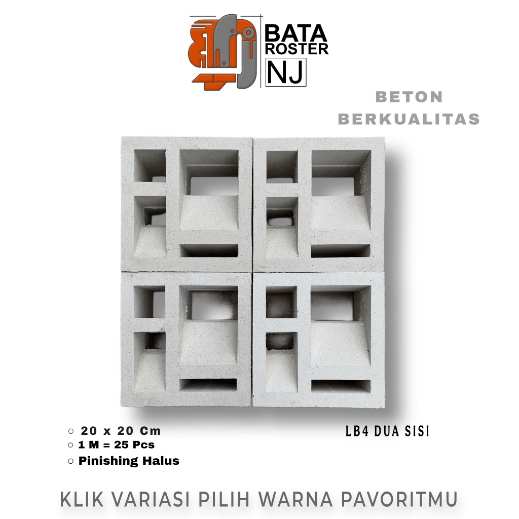 Jual BATA ROSTER NJ - Roster Beton Minimalis - Model Dua Sisi, Ukuran20 ...