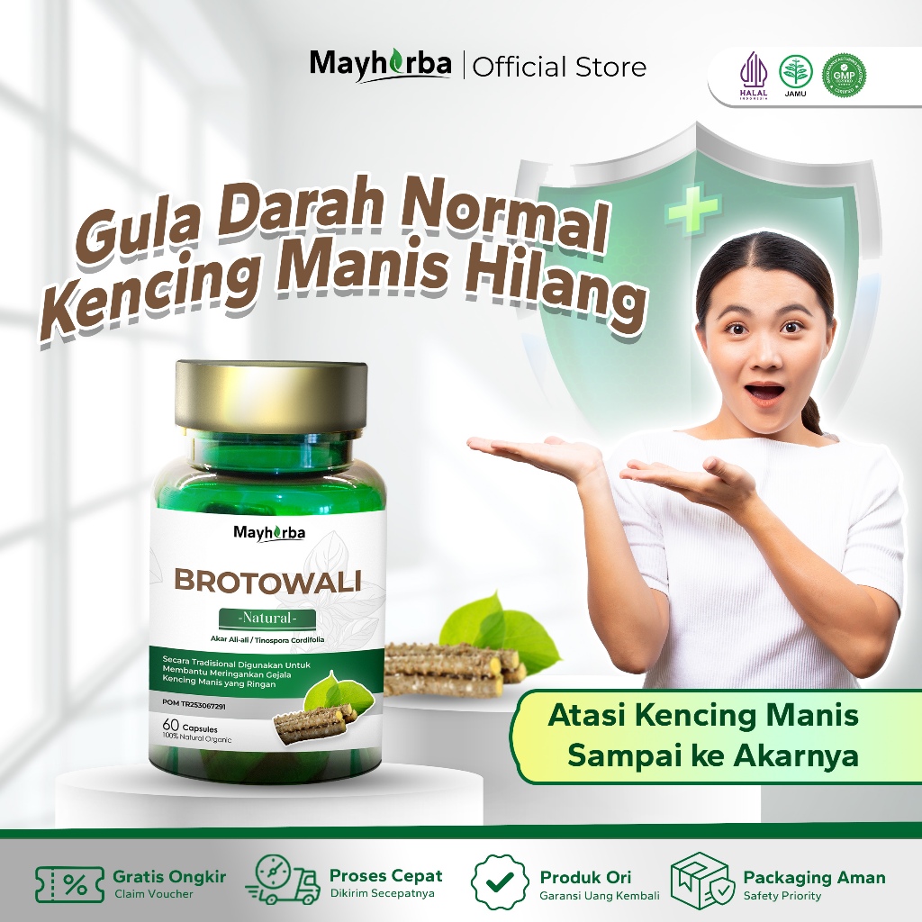 Mayherba Brotowali  - Obat Herbal Diabetes Ampuh Turunkan Gula Darah Tinggi | Gula Darah Normal Kencing Manis Hilang