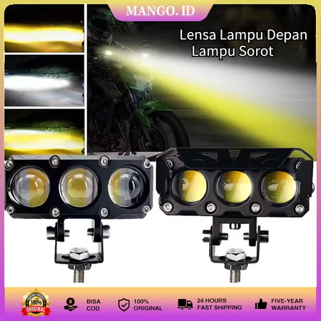 Lampu Tembak LED Laser/Lampu Sorot Laser Q9 3 Mata 2 Warna/HI LOW 75 WATT LAMPU TEMBAK MOTOR MOBIL/3 Mata SQL/3 Mata Lensa Putihkuning Ada Kipas/Foglamp SQL 3/Mata Kipas Super Bright/ntuk Mobil Dan Motor