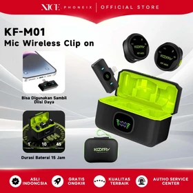 KOORFLY M01 Mic Wireless Clip On Plug Play Lapel Mic Noise Cancelling Mode Multifungsi Jarak