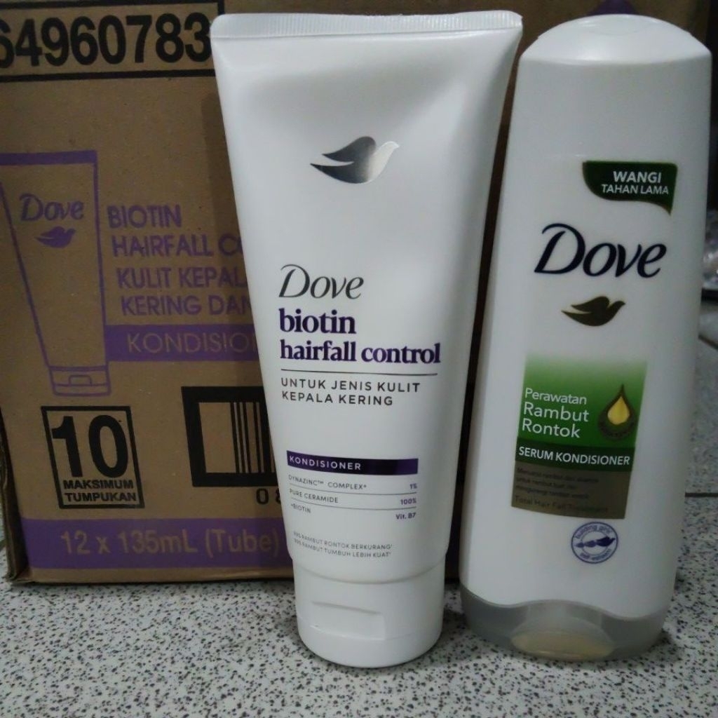 Jual DOVE CONDITIONER serum rambut rontok/rambut rusak 160ML dan biotin ...