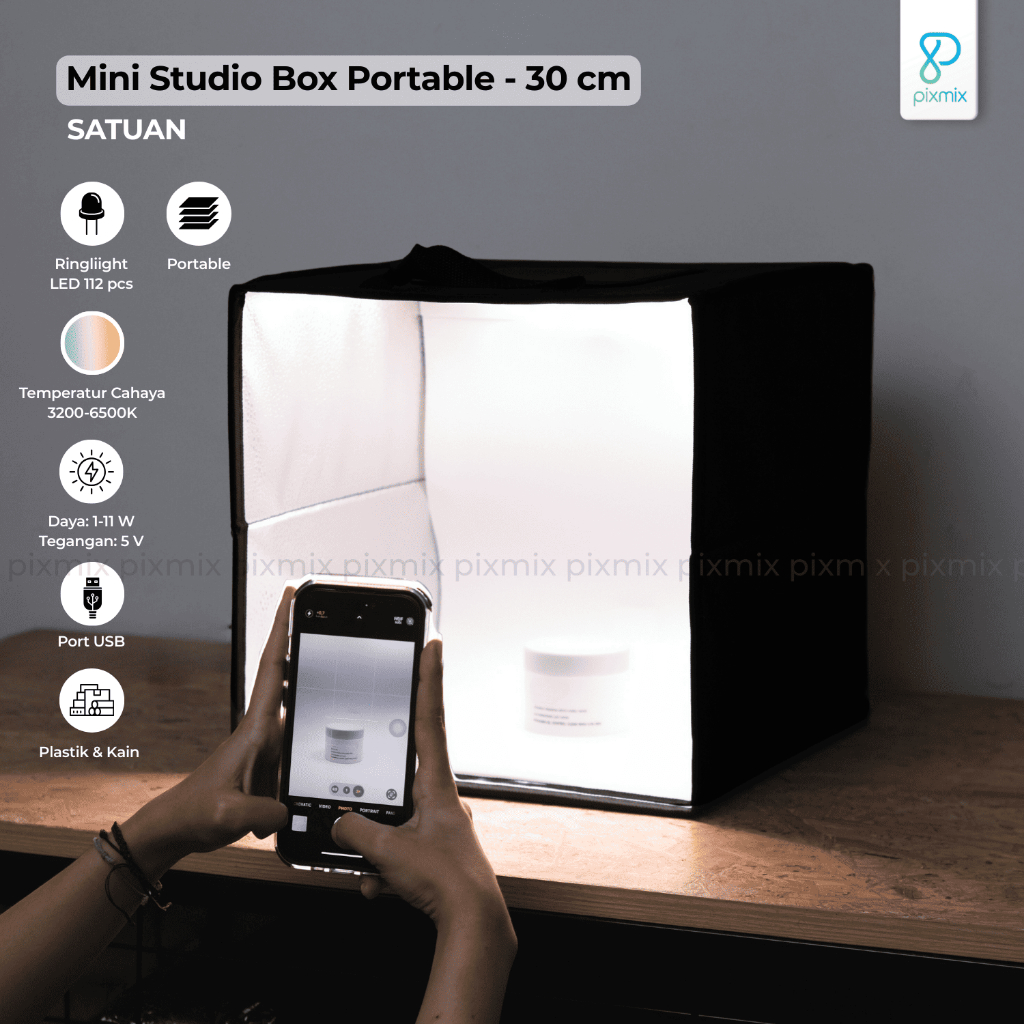 Jual Mini Studio Box Portable Light / Softbox 30cm / 25cm 112 LED ...