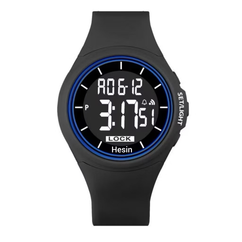 Jual (Terima Cod)Jam Tangan Pria Hesin 2107 Digital Bulat strap Rubber ...