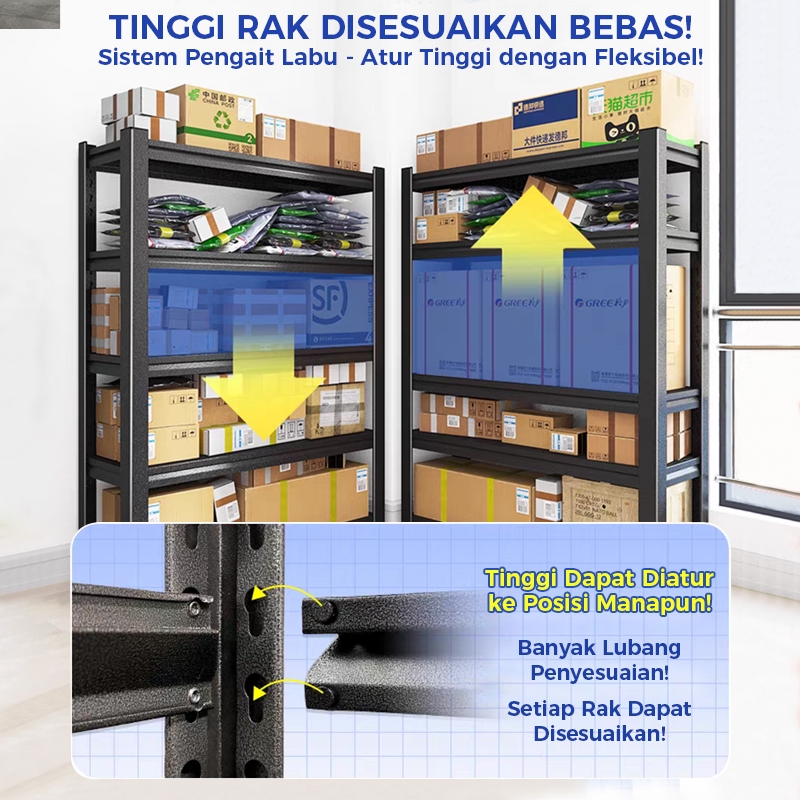 Jual HUGE -Rak Susun Serbaguna Rak Besi Siku 5/4 Susun Rak Besi Full ...