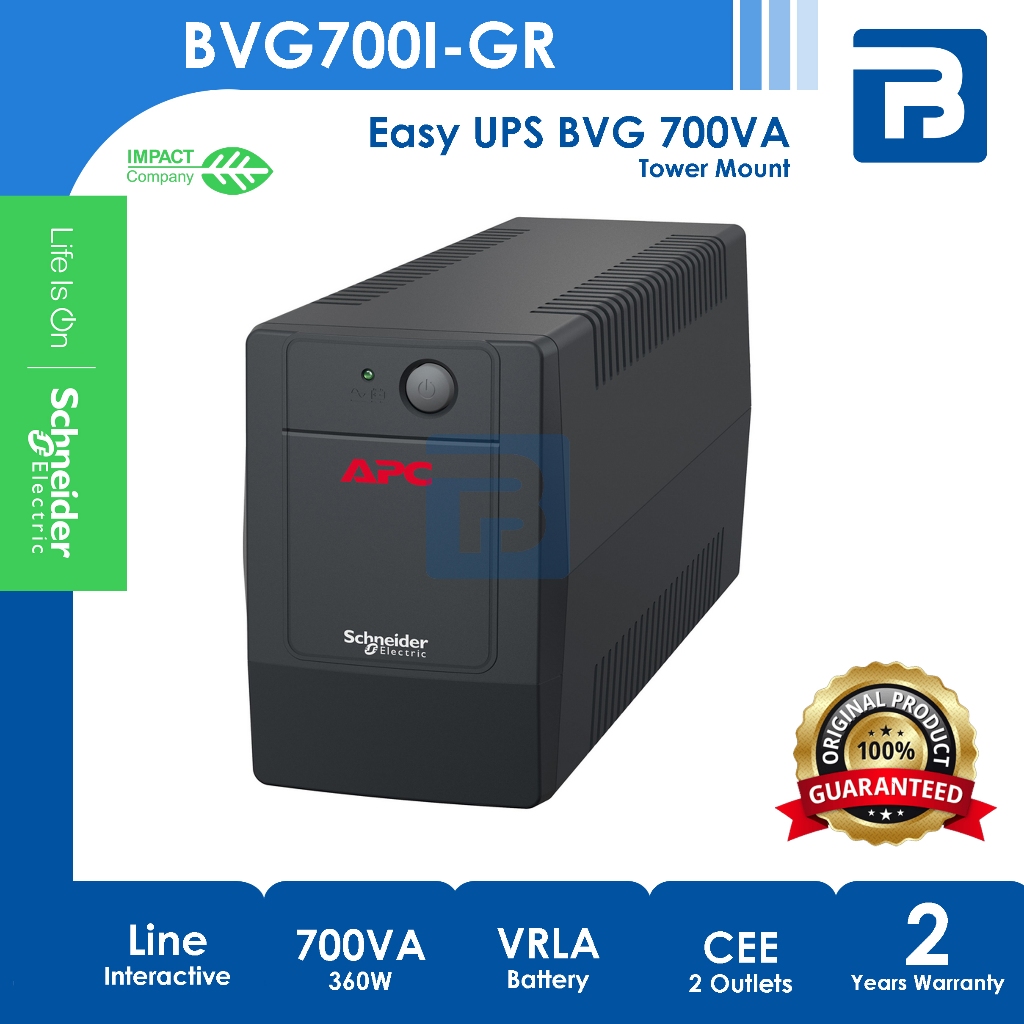 Jual UPS APC Easy UPS BVG 700VA 360W BVG700I-GR Tower 230V Schuko AVR ...