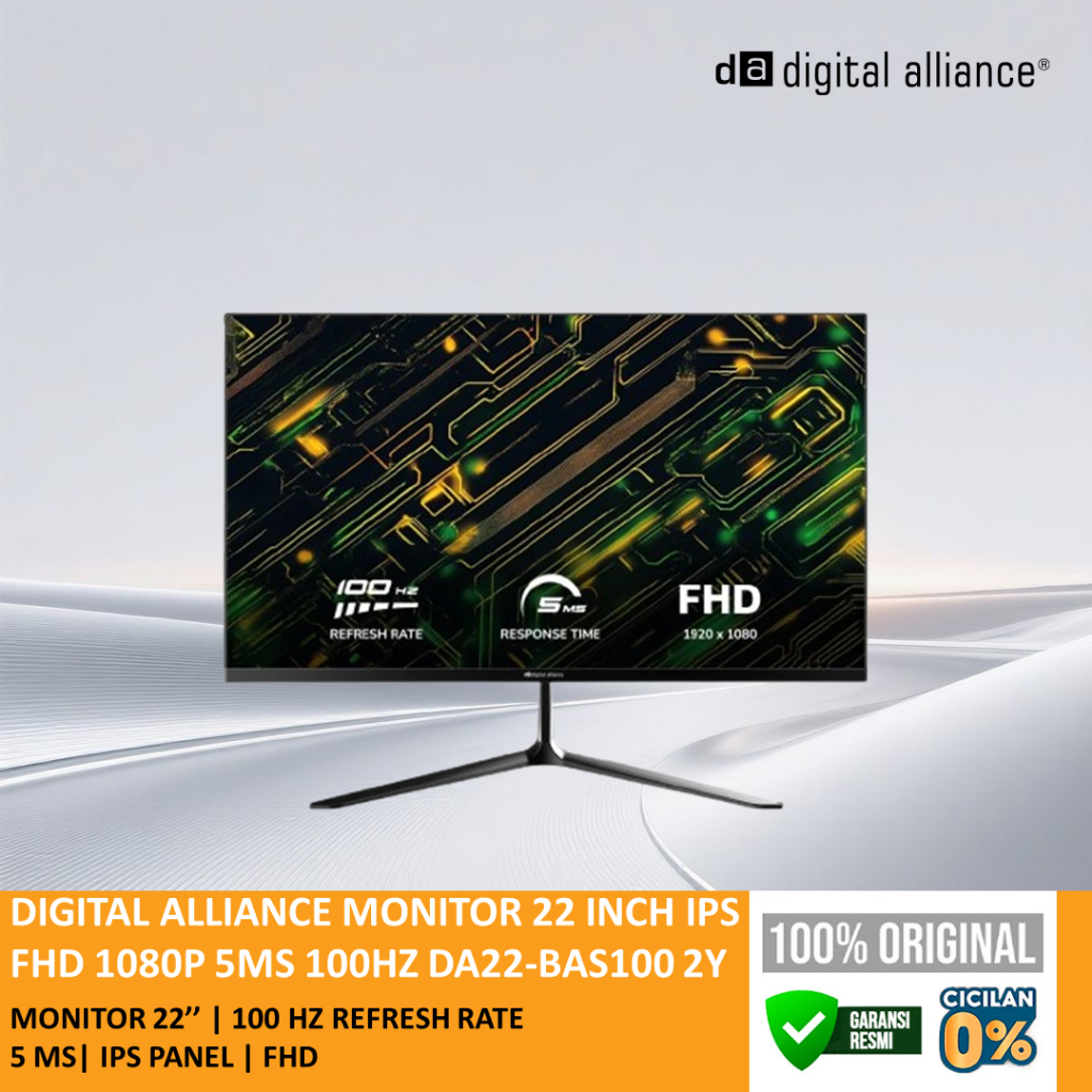 Jual DIGITAL ALLIANCE MONITOR 22 INCH IPS FHD 1080P 5MS 100HZ DA22 ...