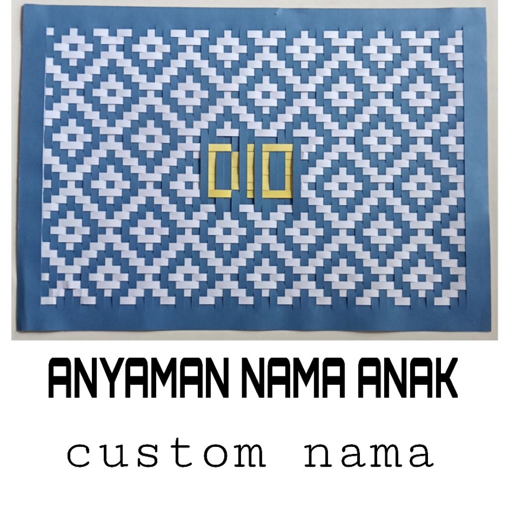 Anyaman Kertas Motif Nama Custom | Hiasan Dinding Estetik Handmade | Kado Unik Prakarya Kreatif
