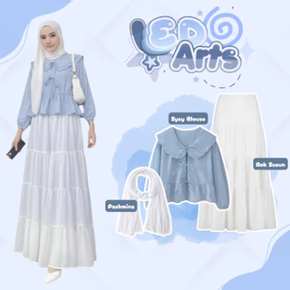 3in1 Outfit Wanita Adem Nyaman Softblue Set