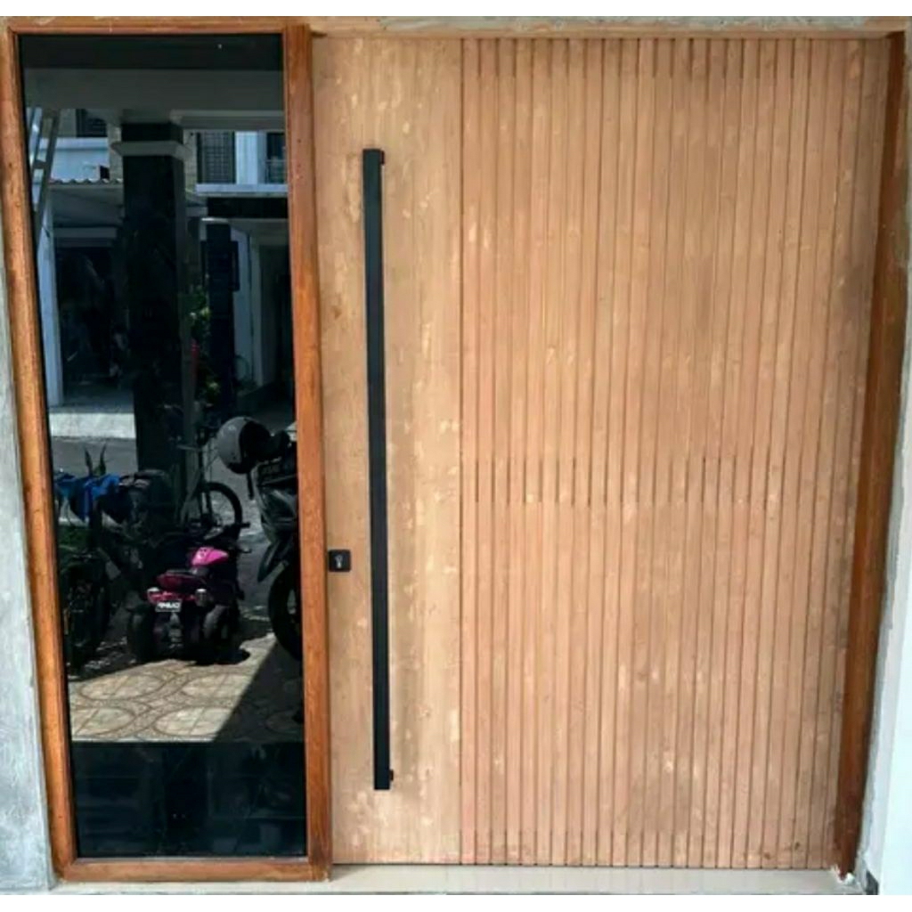 Jual Pull handle stainless in black matt powder coating pintu kaca kayu ...