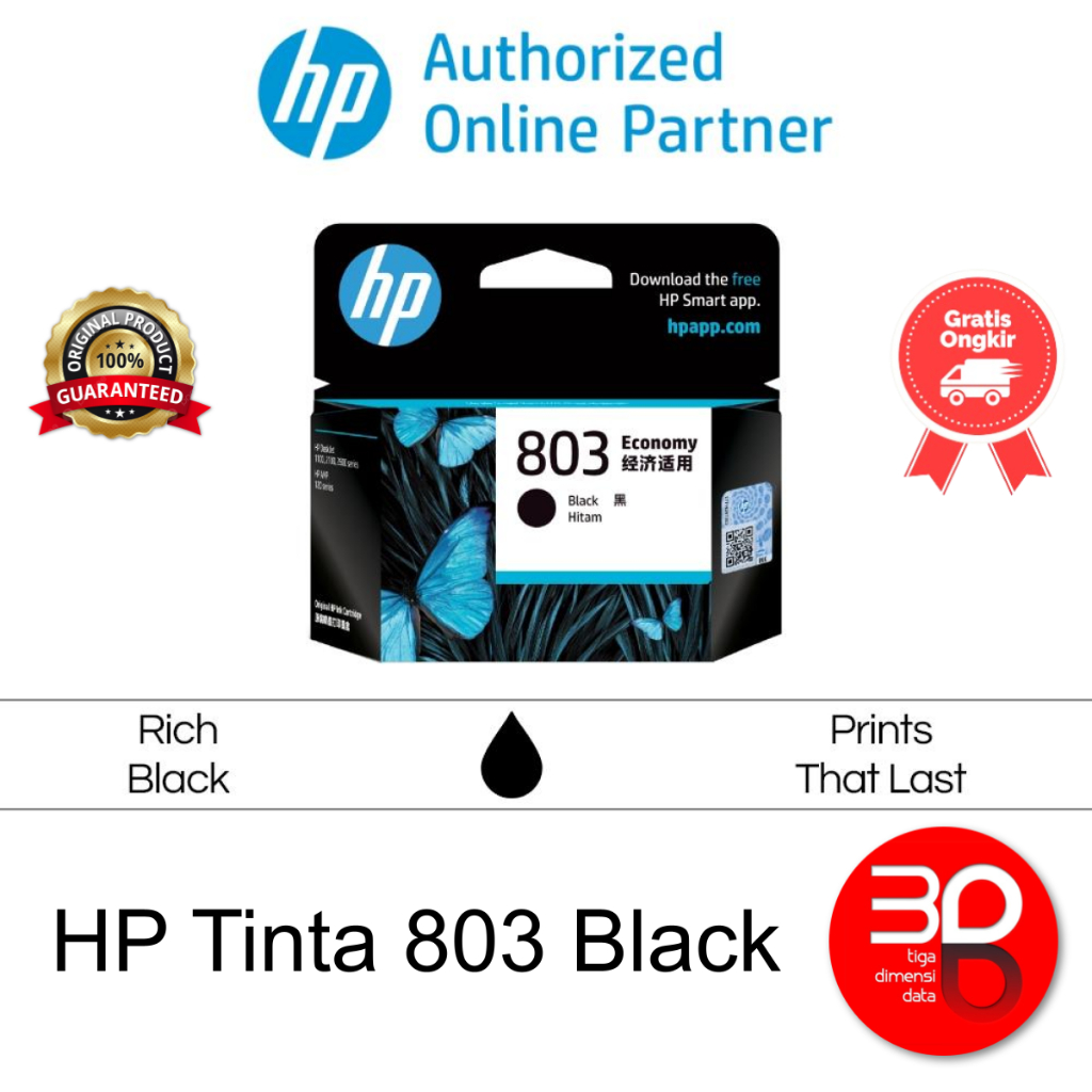 HP Tinta Printer 803 Black Original [3YP42AA]