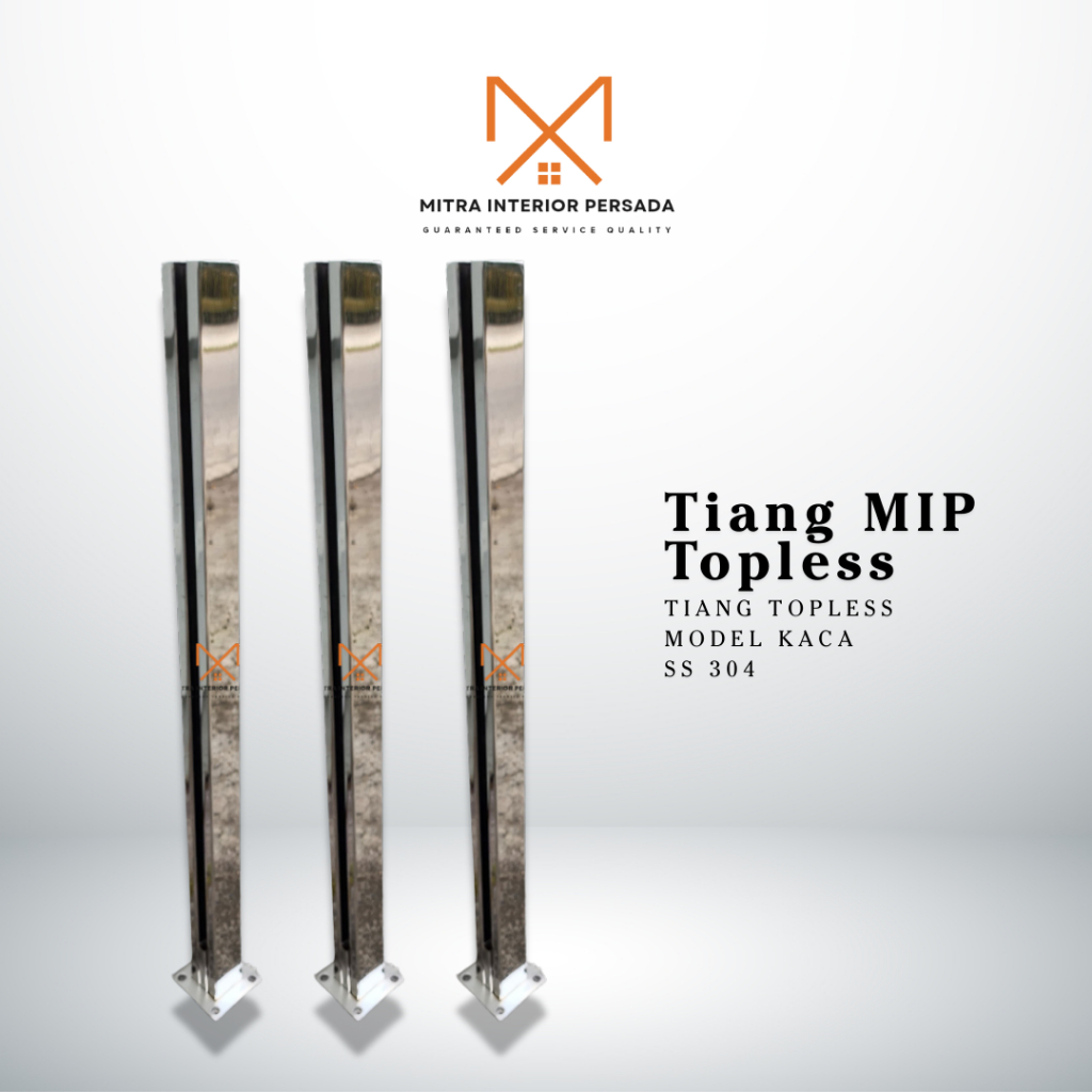 Jual Tiang Railing Kaca Topless Glass Stainless Steel 304 Kilap Mirror ...