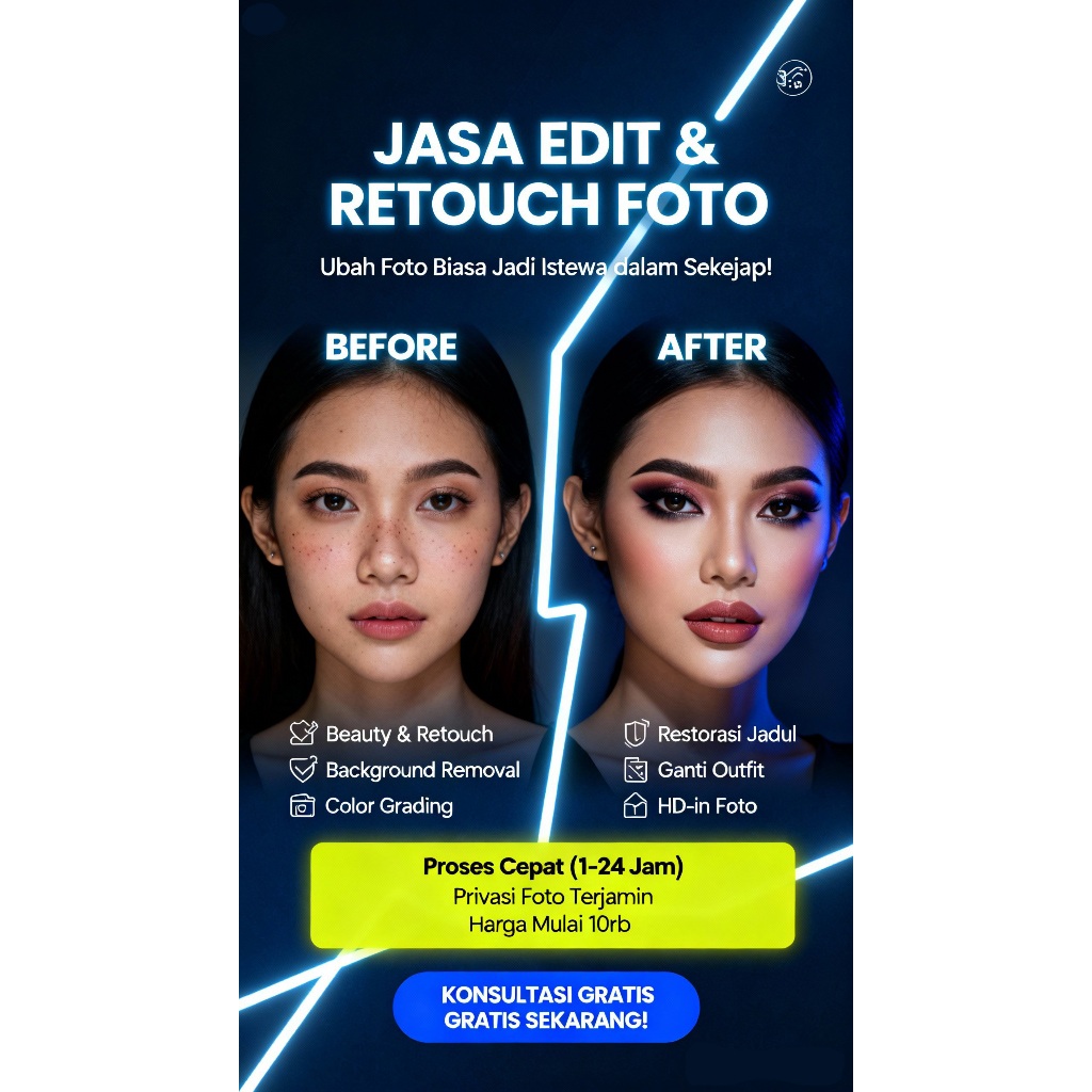 Jual Jasa Edit & Retouch Foto Profesional | Beauty Retouch | Background ...