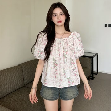 Yikoo Blouse Korea Multi Warna Blus Atasan Wanita Lengan Pendek Top
