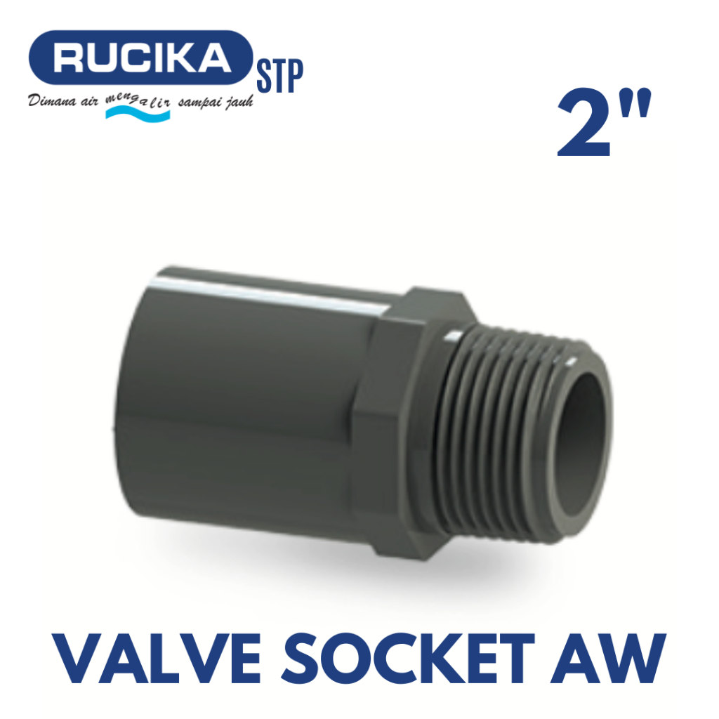 Jual Rucika Sock Drat Luar AW 2 Inch SDL Sok Valve Socket Fitting PVC 2 ...
