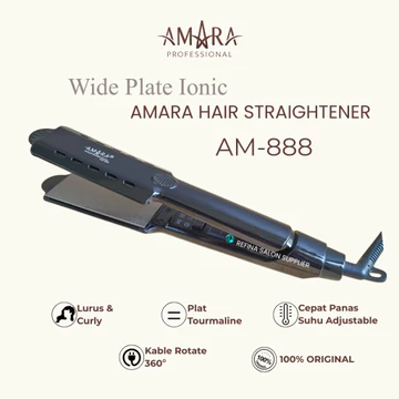 Catokan Rambut AMARA AM 888 Plat Tourmaline Ionic Lurus Curly