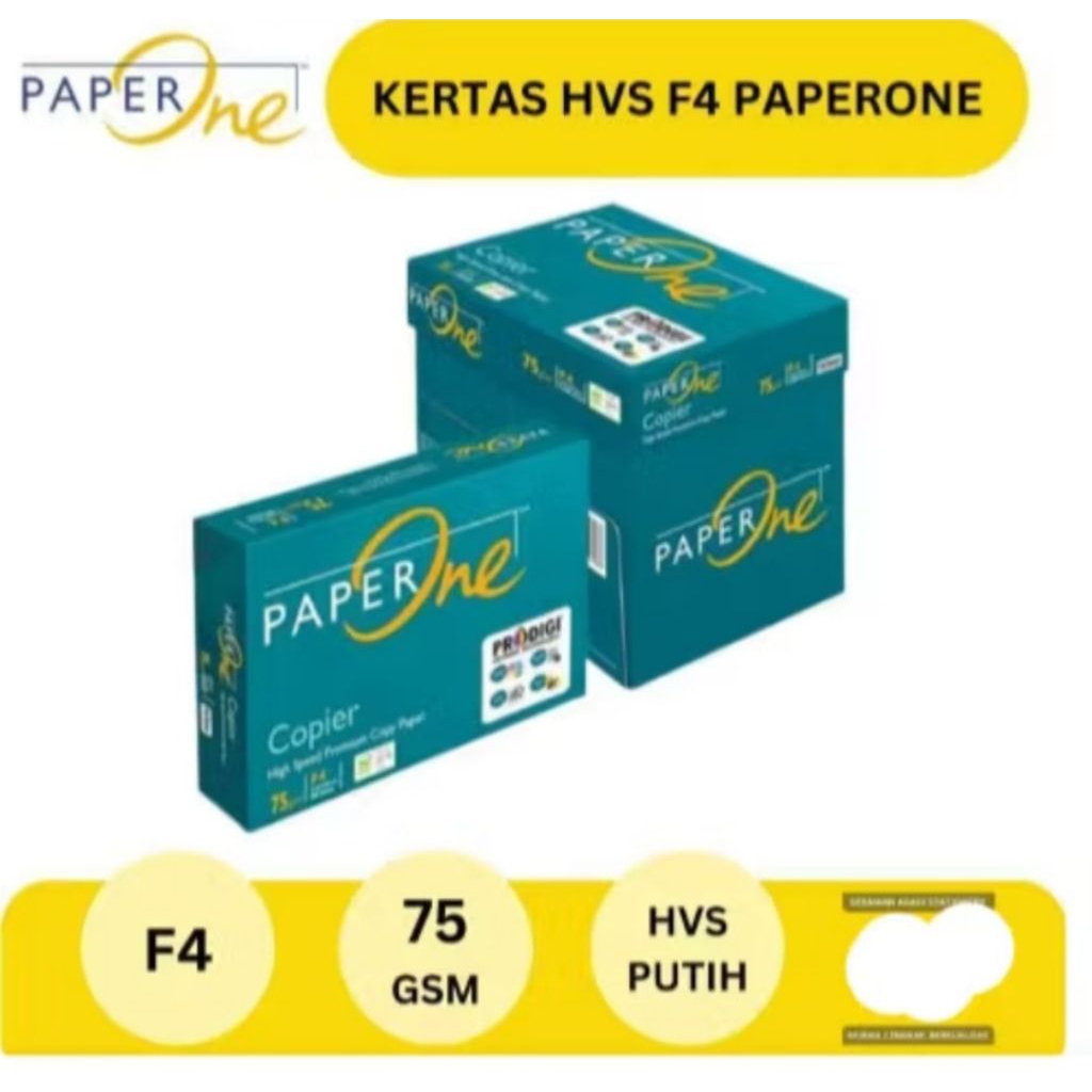 Jual PAPER ONE KERTAS FOLIO F4 75 GR COPIER 1 BOX (5 RIM) KERTAS HVS F4 ...