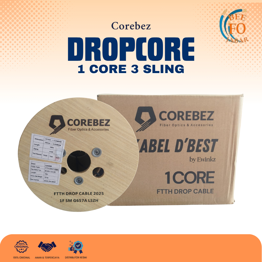 Jual 1 CORE KABEL FO/ DROPWIRE/ DROP CABLE/ DROPCORE 1 CORE 3 SLING ...
