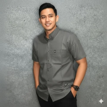 Blackmeet Kemeja Polos Pria Lengan Pendek Katun Premiun Adem Nyaman