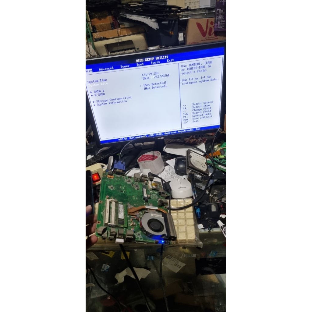 Jual mesin/mainboard mini pc EeeBox PC EB1007 Atom D410 ram 1gb ddr2 ...