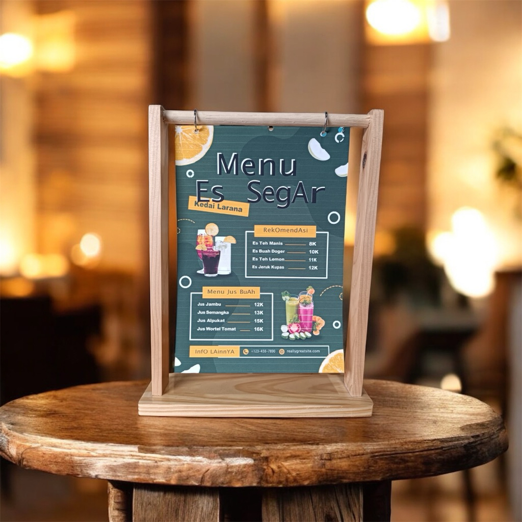 Jual Stand gantungan menu/dudukan menu holder meja/Stand menu ring ...