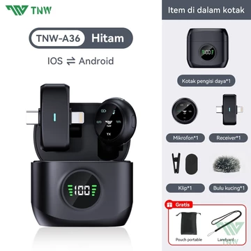TNW A36 2 In 1 Wireless Microphone Magnetic Clip On Microphone Dual Lavalier Mikrofon Plug Play
