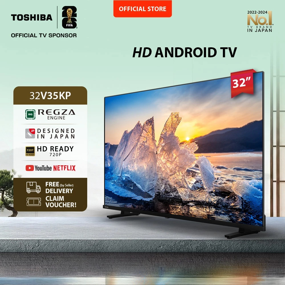Jual TOSHIBA Android TV 32V35KP LED Smart 32 Inch Bezel Less Regza ...