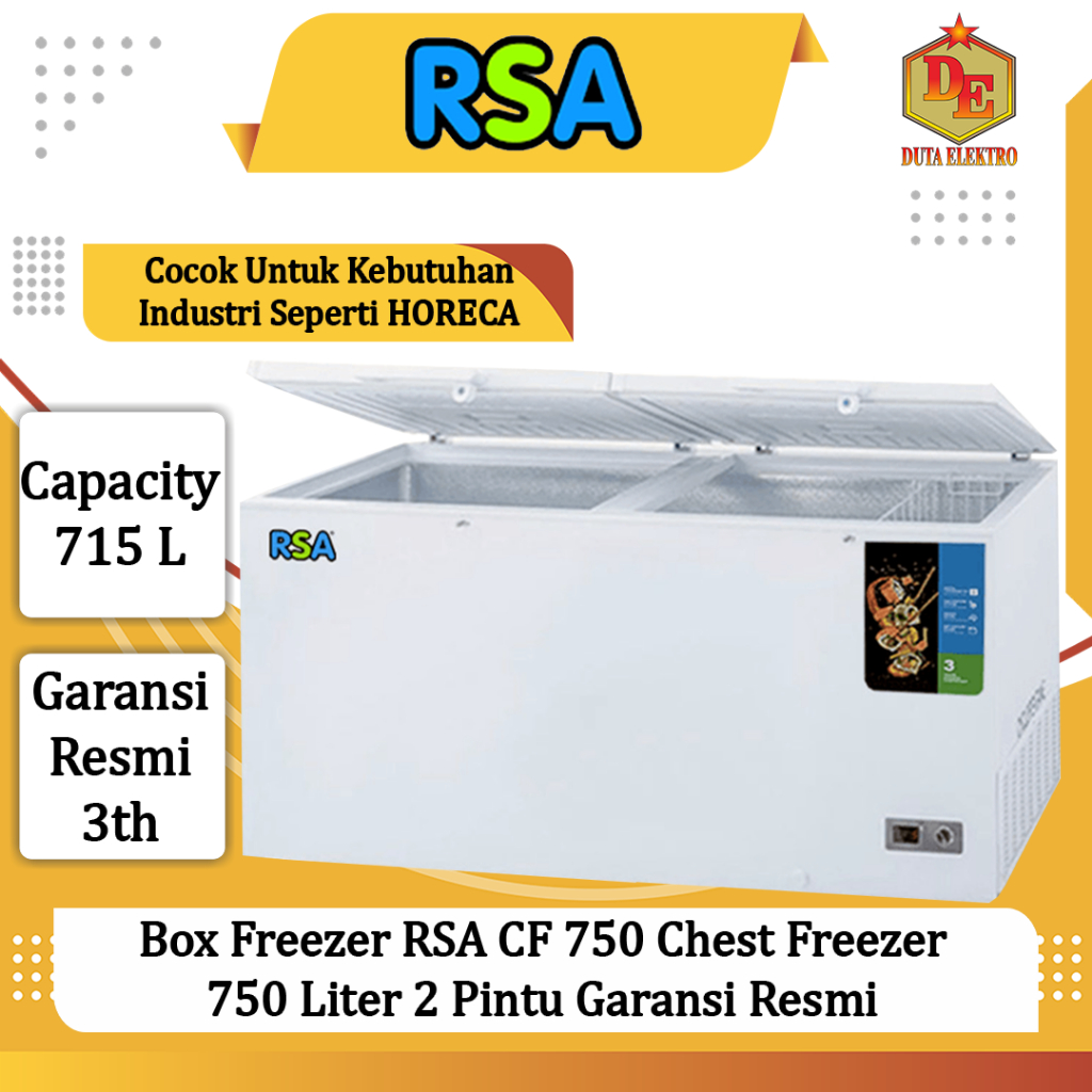 Jual Box Freezer RSA CF 750 Chest Freezer 750 Liter 2 Pintu Garansi ...
